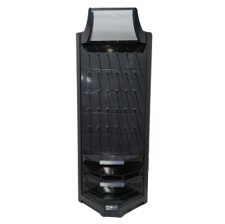 Perforált hátfalas belső sarokállványrendszer 930x560x2400mm